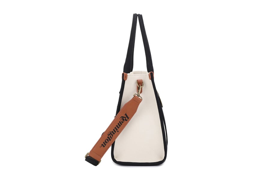 Remington Clothing Remington Huntsville Concealed Carry Canvas Lock and Key Book Tote, Black and Tan